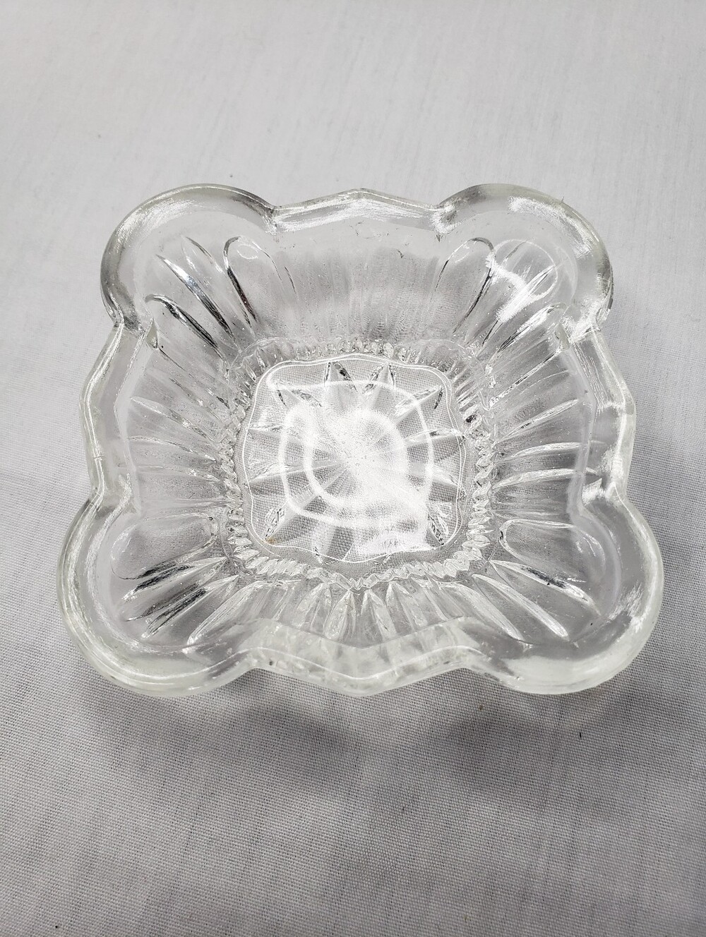 Mini Vintage English Pressed Glass Trinket Dish